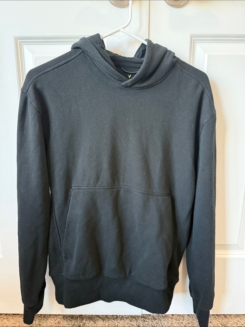 Men's Black Pullover Hoodie with Kangaroo Pocket